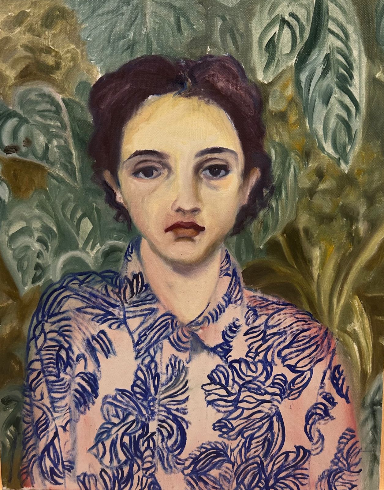 Amina Rezki, Untitled, 2024, Mixed media on canvas, 50 x 40 cm