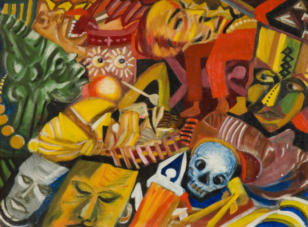 18.-Uche-Okeke,-Fantasy-and-Masks-c.1960.-Research-and-Cultural-Collections,-University-of-Birmingham