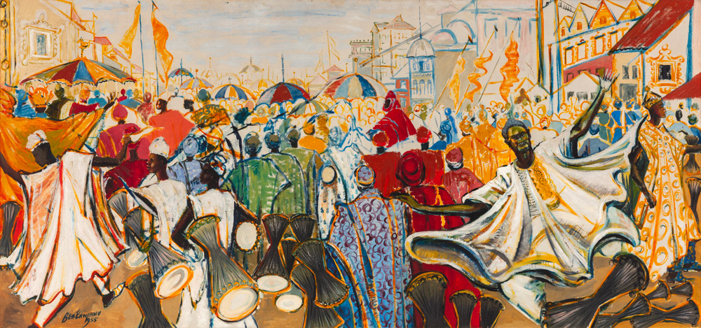 5.-Ben-Enwonwu,-The-Durbar-of-Eid-ul-Fitr,-Kano,-Nigeria-1955.-(c)-Ben-Enwonwu-Foundation.-Private-Collection.-(2)
