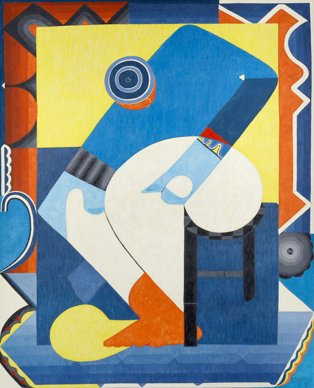 8.-Uzo-Egonu,-Stateless-People-an-artist-with-beret-1981.-(c)-The-estate-of-Uzo-Egonu.-Private-Collection.
